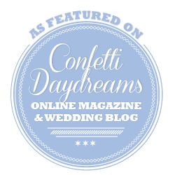 The logo for confetti daydreams online magazine & wedding blog.